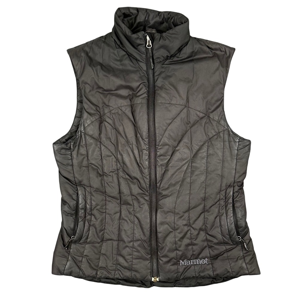 Marmot Womens S Black Quilted Puffer Vest Full Zip Insulated Lightweight Outdoor